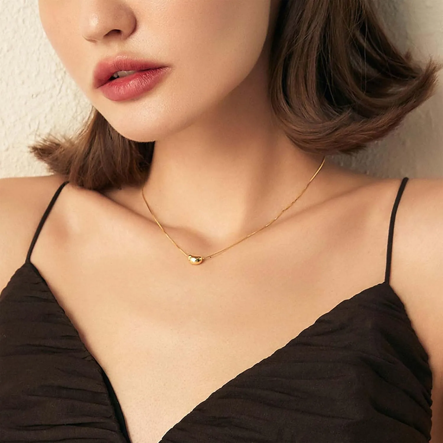 Gold Plated Necklace, Gold Necklace for Women, Dainty Necklace with Simple Pendant