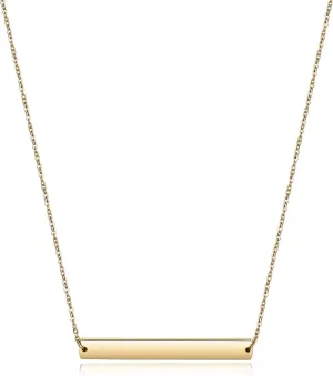 Gold Vertical/Horizontal Bar Necklace Stainless Steel Do not fade Gold Plated blank Bar Necklace Layered Necklace for Women Adjustable Chain Sounenir Adult Jewelry