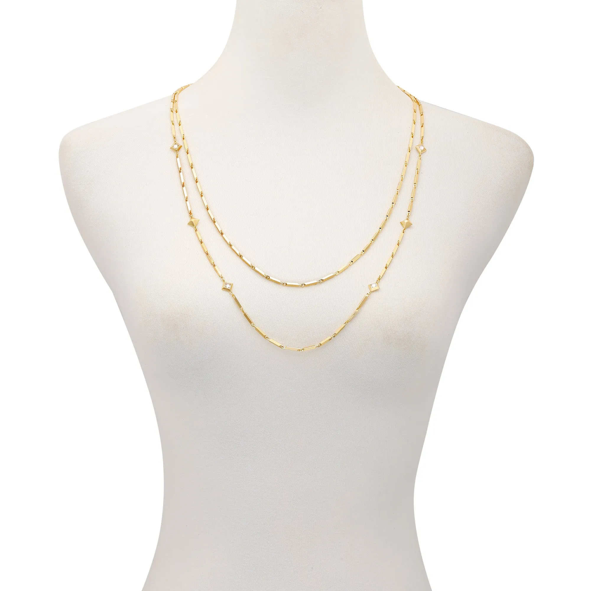 Goldtone Long Layered Necklace