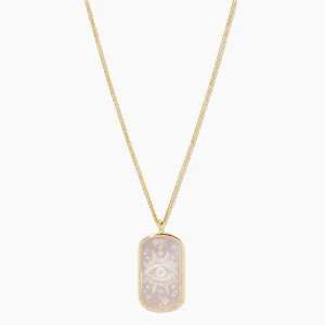Gorjana Evil Eye Etched Necklace (gold)