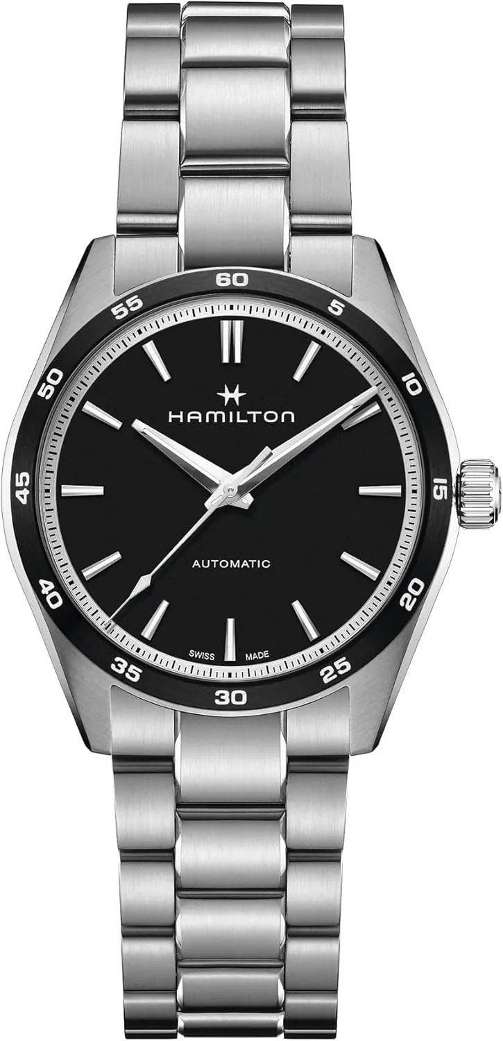 Hamilton Watch Jazzmaster Performer Auto | Swiss Made | 38mm Stainless Steel Case | Black Dial Analog Watch | Silver Stainless Steel Bracelet (Model: H36205130)