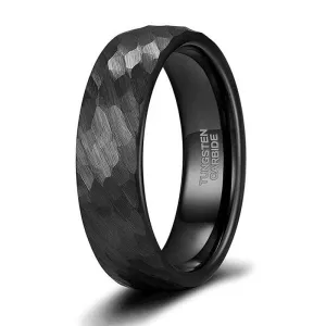 Hammered Men's Tungsten Wedding Band