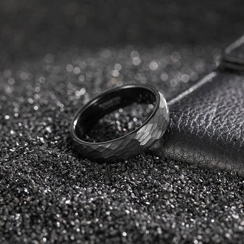 Hammered Men's Tungsten Wedding Band
