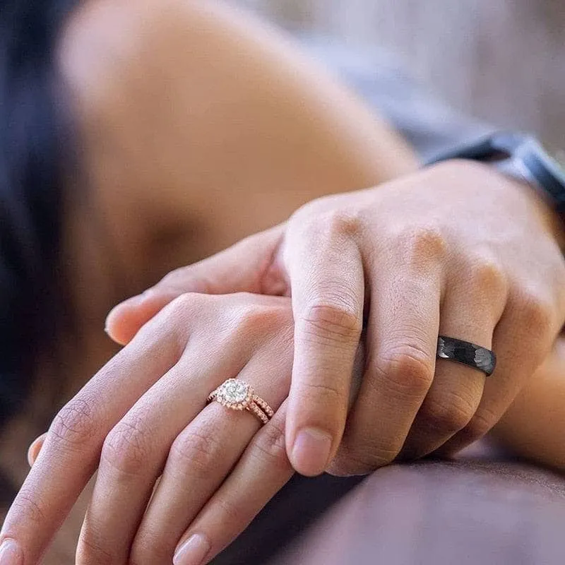 Hammered Men's Tungsten Wedding Band