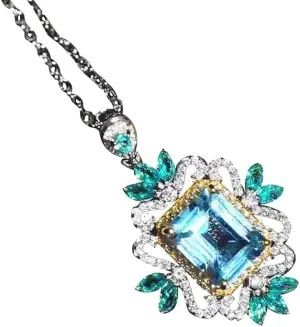 Haute Couture Jewelry Imitation Natural Topaz High Carbon Diamond 5 Carat Pendant Engagement Marriage Eternal Three Color Pendant Necklace