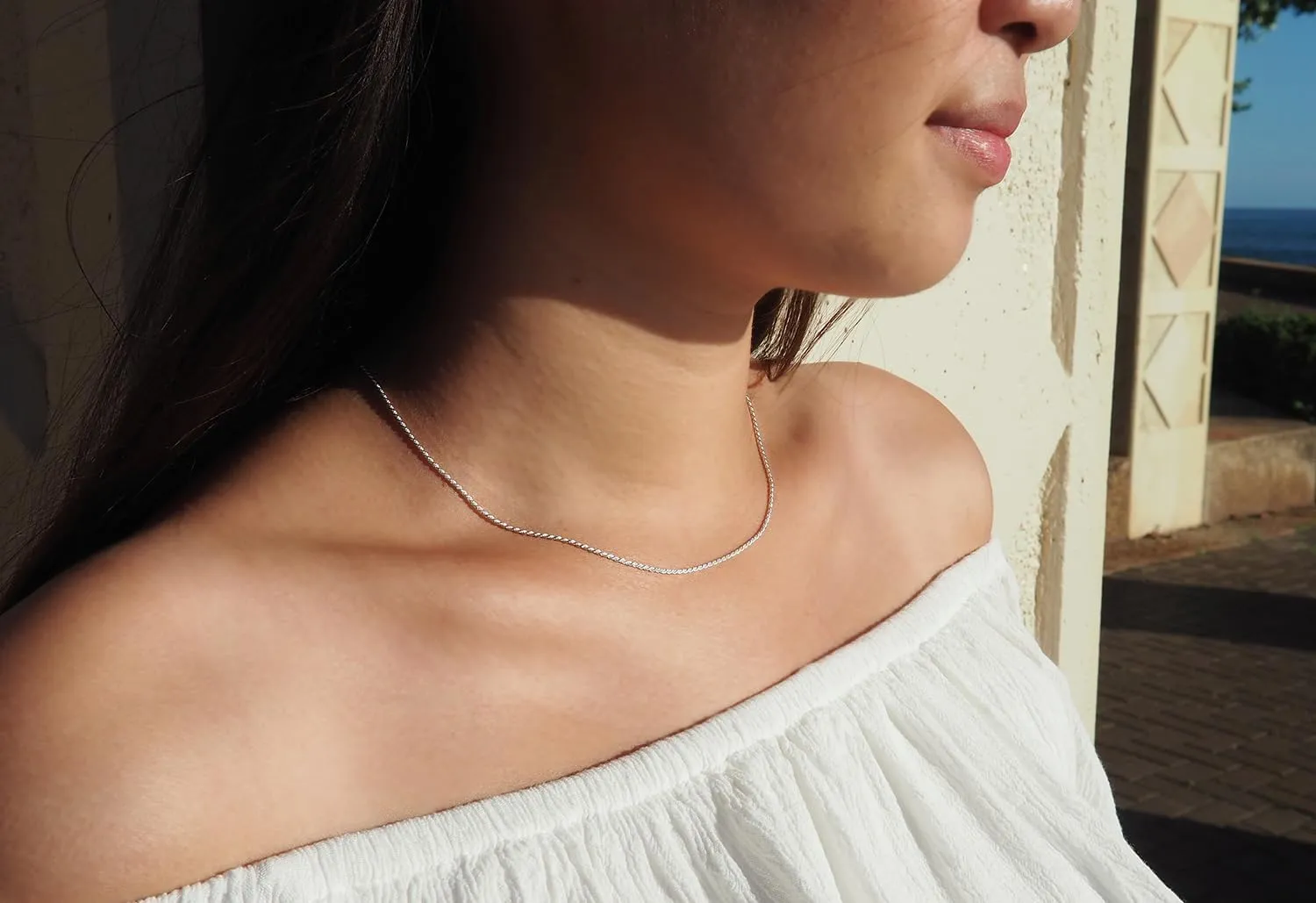 Hawaiian Silver Jewelry Sterling Silver Necklace  1.1mm Diamond-Cut Rope Chain Necklace  Premium Italian Made Silver Jewelry  Elegant Silver Necklace for Women