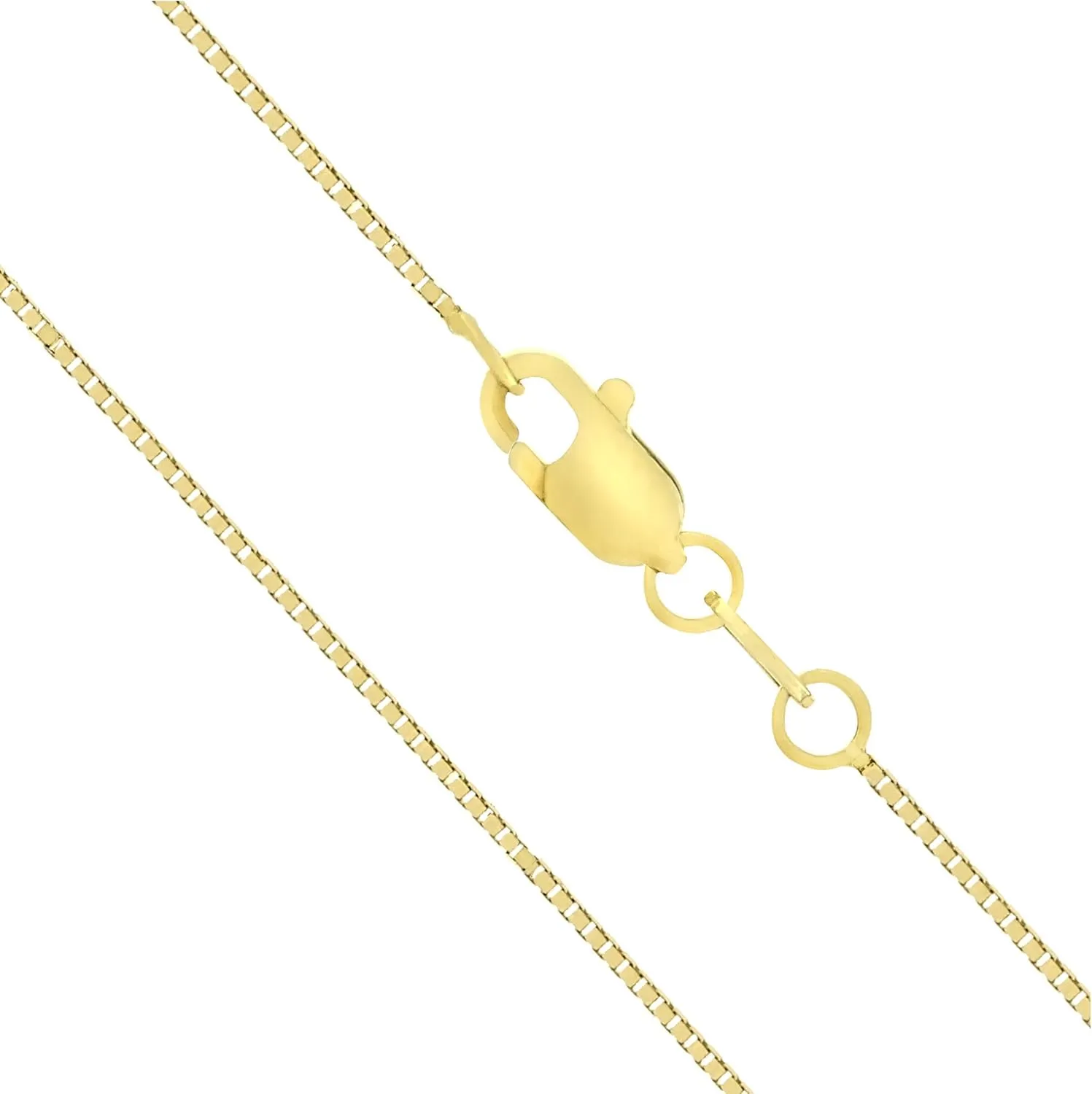 Honolulu Jewelry Company 14K Solid Gold 0.7mm Box Chain Necklace, 16" - 30"