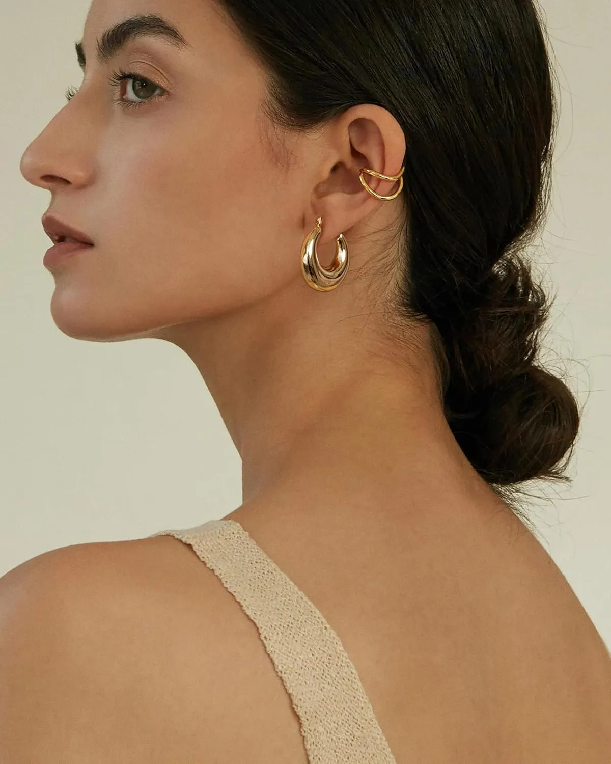 Hoop Earrings for Women Dainty Hypoallergenic Small Huggie Earrings Sparkling Diamond Stud Earrings Chunky Dangle Earrings Set Jewelry for Gift