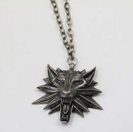 Hot Sale Pendant Wizard Witcher 3 Medallion Pendant Necklace Wolf Head Necklace U Pick Color Halloween Necklace & Pendants