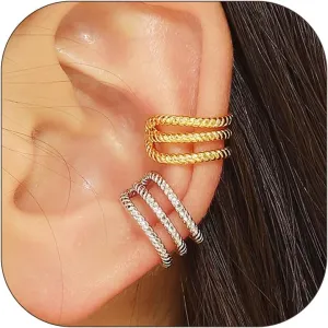Huggie Ear Cuff Earrings for Women Trendy Clip On Cartilage Earrings Non Pierced Ear Cartilage Clip on Wrap Ear Cuff Teen Girl Gifts Trendy Stuff