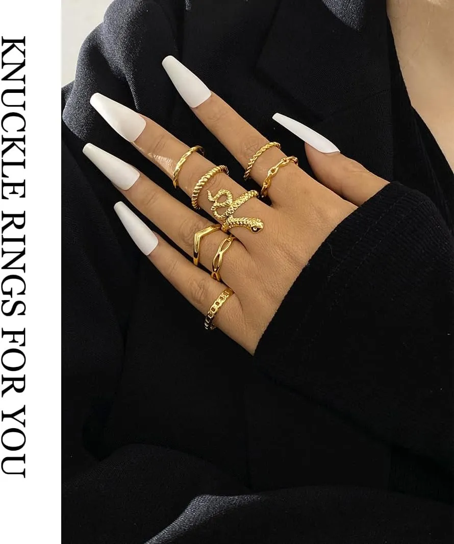 iF YOU 30 Pcs Gold Knuckle Rings Set for Women, Vintage Stackable Cute Finger Midi Rings, Fashion Simple Silver Rings Pack Jewelry for Women Gift