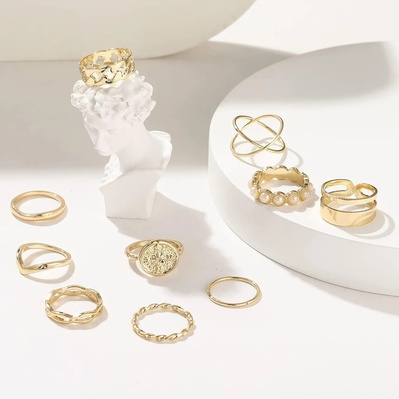 iF YOU 30 Pcs Gold Knuckle Rings Set for Women, Vintage Stackable Cute Finger Midi Rings, Fashion Simple Silver Rings Pack Jewelry for Women Gift