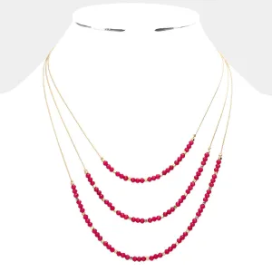 iLLASPARKZ Faceted Beaded Triple Layered Bib Necklace