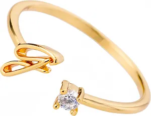 Initial Rings for Women Girls Non Tarnish Dainty Gold Rings Adjustable Letter Rings for Women Teen Girls,Stackable Ring with Zircon for Women Open Alphabet Rings for Birthday Gifts Jewelry