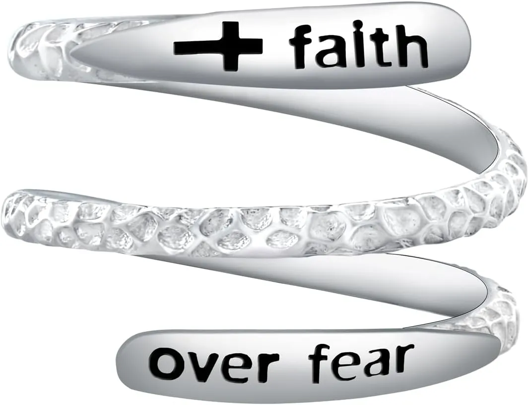 Inspirational Hammered Rings for Women - 925 Sterling Silver Hammered Rings Adjustable Cross Smooth Texture Personalized Thumb Ring Jewelry Gift