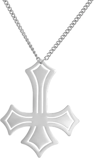 Inverted Cross Necklace for Men Women Stainless Steel Classic Satanic Symbol St. Peter Upside Down Cross Pendant Necklace Religious Jewelry Gifts