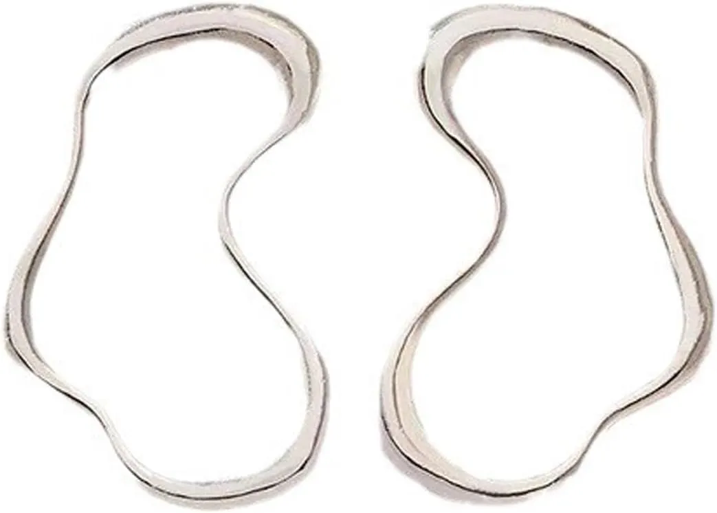 Irregular Earrings for Women Trendy Heart Shaped Irregular Lines Hoop Earrings Dainty Chunky Earrings Hypoallergenic Statement Earrings Trendy Gold Jewelry