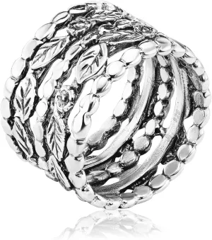 JEAN RACHEL JEWELRY 925 Sterling Silver Ring - Wide Multi Strand with Floral & Leaves Oxidized Vintage Design - Hypoallergenic, Lead & Nickel Free - Artisan Handcrafted Statement Rings for Women