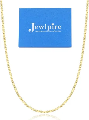 Jewlpire Minimalism 14K Gold Chain Necklaces for Women, Adjustable Dainty Layered/Box/Paperclip/Rope/Cuban/Figaro/Bead/Mariner Necklace Chain for Women Trendy Jewelry for Women 17 4 inch