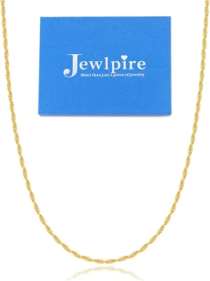Jewlpire Minimalism 14K Gold Chain Necklaces for Women, Adjustable Dainty Layered/Box/Paperclip/Rope/Cuban/Figaro/Bead/Mariner Necklace Chain for Women Trendy Jewelry for Women 17 4 inch