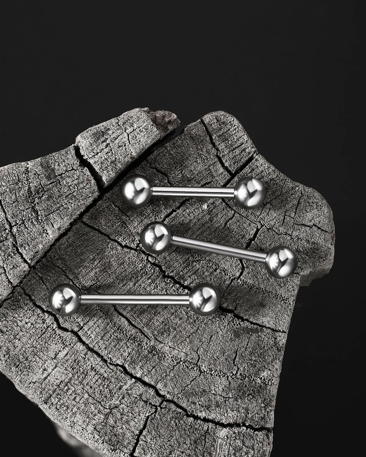 Jewseen G23 Implant Grade Titanium Nipple Rings Internally Threaded Tongue Rings Bridge Piercing Nipple Barbell Tongue Bar for Women Men