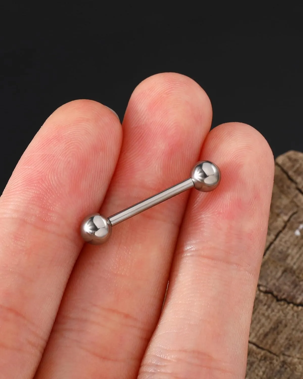 Jewseen G23 Implant Grade Titanium Nipple Rings Internally Threaded Tongue Rings Bridge Piercing Nipple Barbell Tongue Bar for Women Men