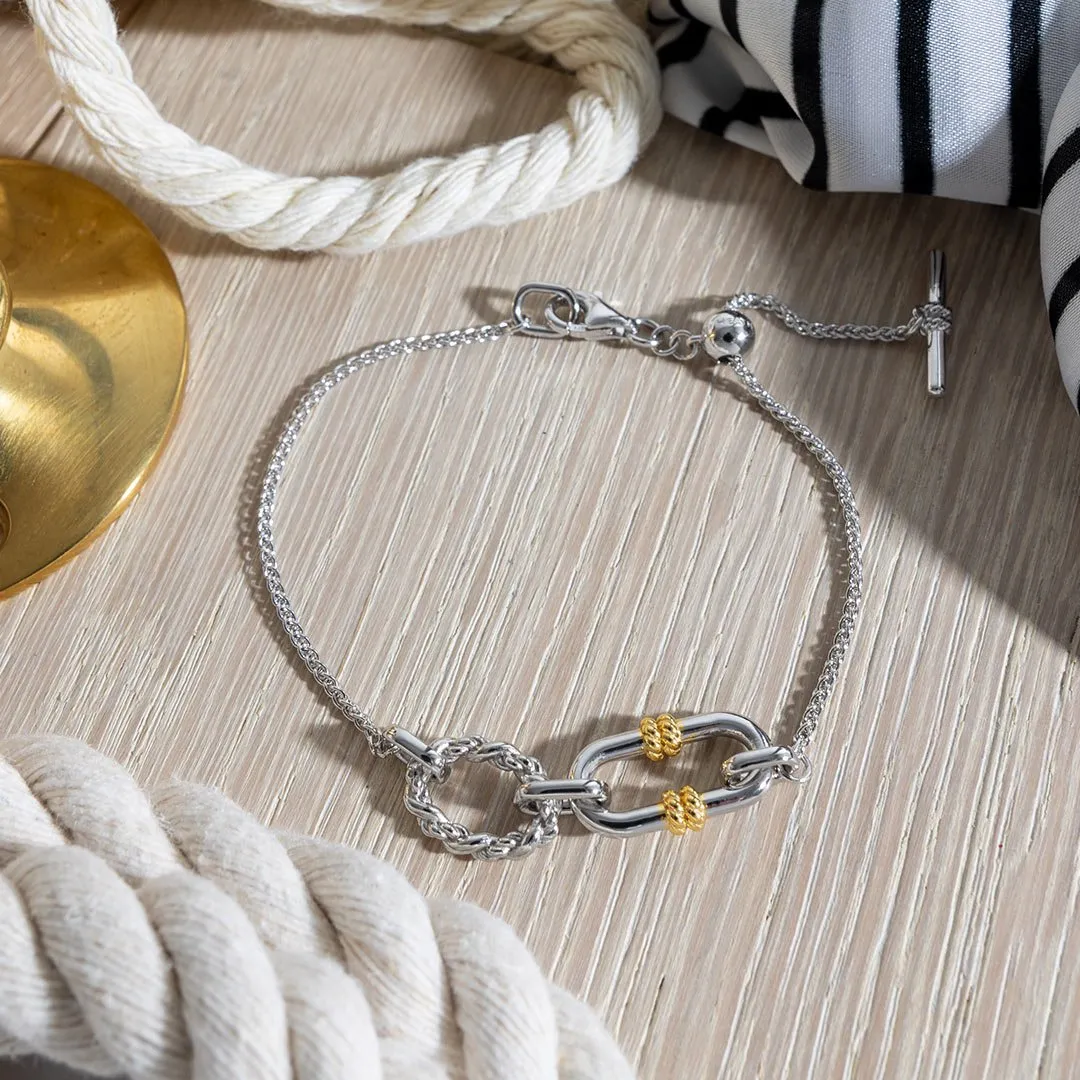 Kit Heath Marina Rope Link Duo Golden 7" Slider Bracelet 71096GRP
