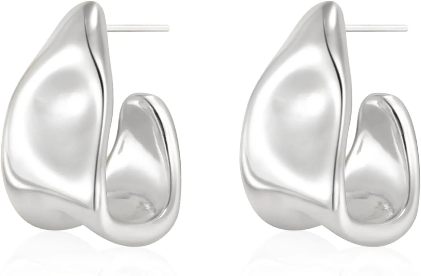 Kyerlyn Chunky Gold Earrings for Women, 14K Gold/Silver Plated Statement Geometric Dangle Drop Earrings Chunky Trendy Knot Stud Hypoallergenic Fashion Jewelry Gift