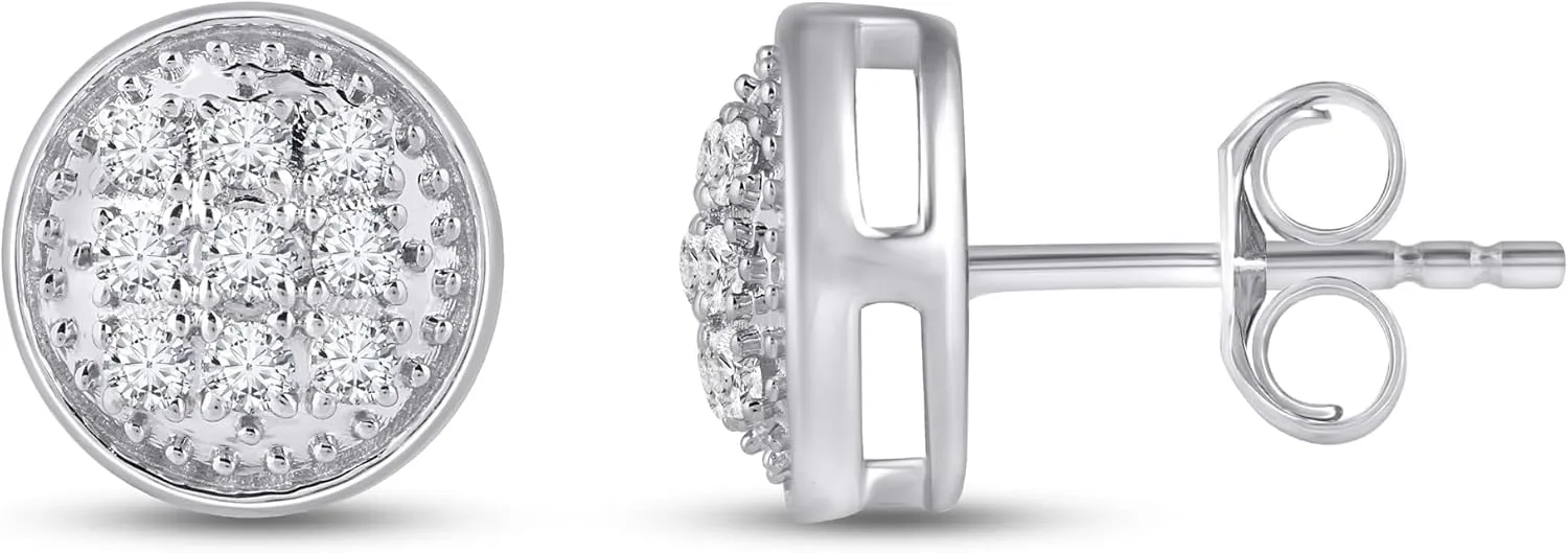 La Joya Lab Grown Diamond Stud Earrings - 1/4 Carat GH VS/SI Diamonds in 925 Sterling Silver - Sparkling Earrings for Men and Women