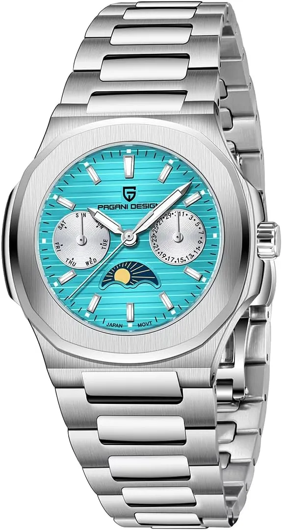 LACZ DENTON Pagani Design PD1786 Women Quartz Watches for Men Multifunctional Chronograph Moon Phase Automatic Date Week Wristwatch