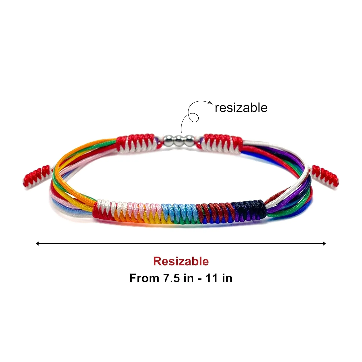 LAMIBEE Progress String Bracelet, Progress Pride Things Stuff Gifts, LGBTQ  Surfer Style Wrist Wrap Bracelet, Amulet and Boho Rope Bracelet Bangles for Women Men (Progress Pride)