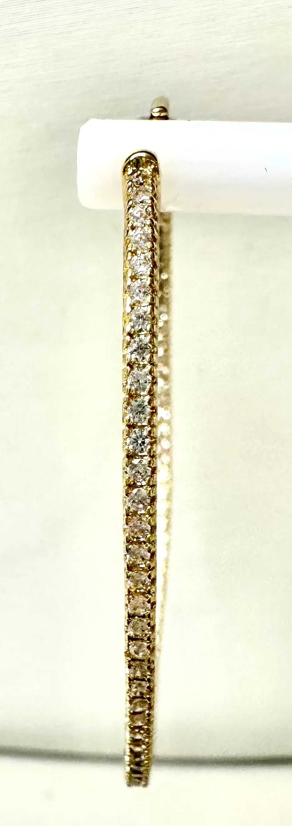 LARGE OVAL CZ HOOP EARRINGS