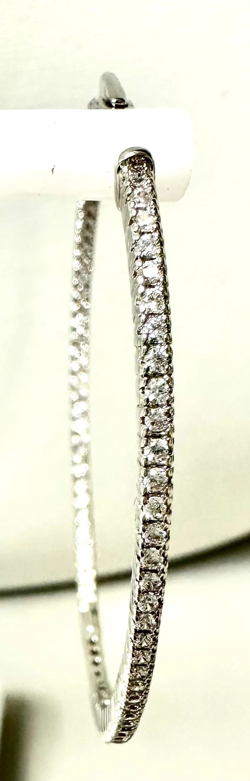 LARGE OVAL CZ HOOP EARRINGS