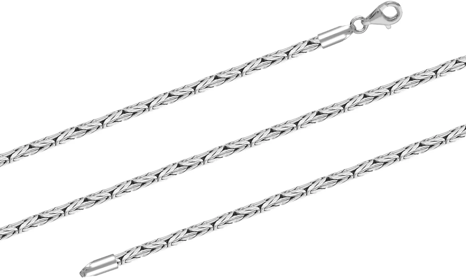 LeCalla Solid 925 Sterling Silver Classic Byzantine Necklace | Handmade Italian 2.5MM Byzantine Link Chain Necklace for Men Women, 925 Handmade in Italy