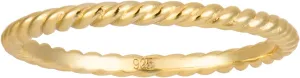 LEMON GRASS Minimalist Twist Ring for Stacking | 1mm Gold Twisted Rope Wedding Band | Skinny Stack Ring for Women