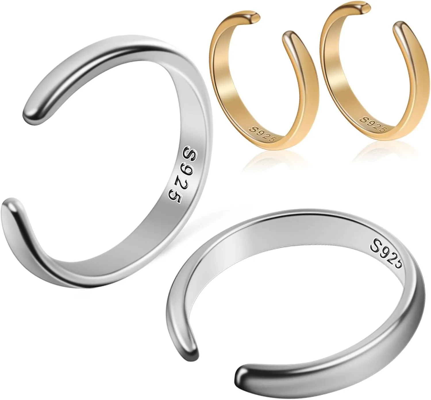 LIFKOME Simple Cartilage Cuff Earrings Gold Ear Cuffs Wrap Design for Unpierced Ears