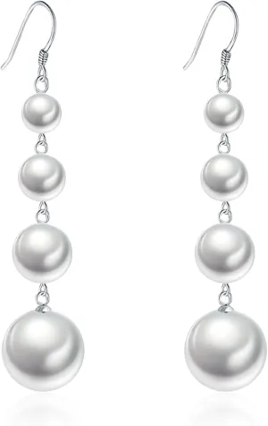 Long Baroque Pearl Earrings for Women Vintage Pearl Dangle Drop Statement Earrings Jewelry Gifts