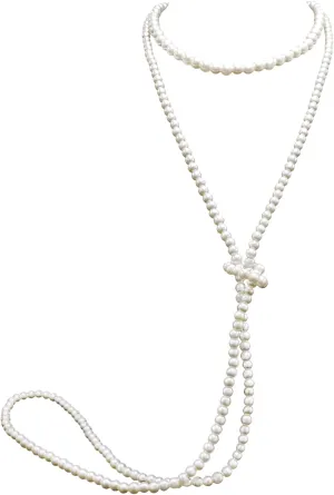 Long Pearl Necklaces for Women Cream White Faux Pearl Strand Layered Necklace Costume Jewelry