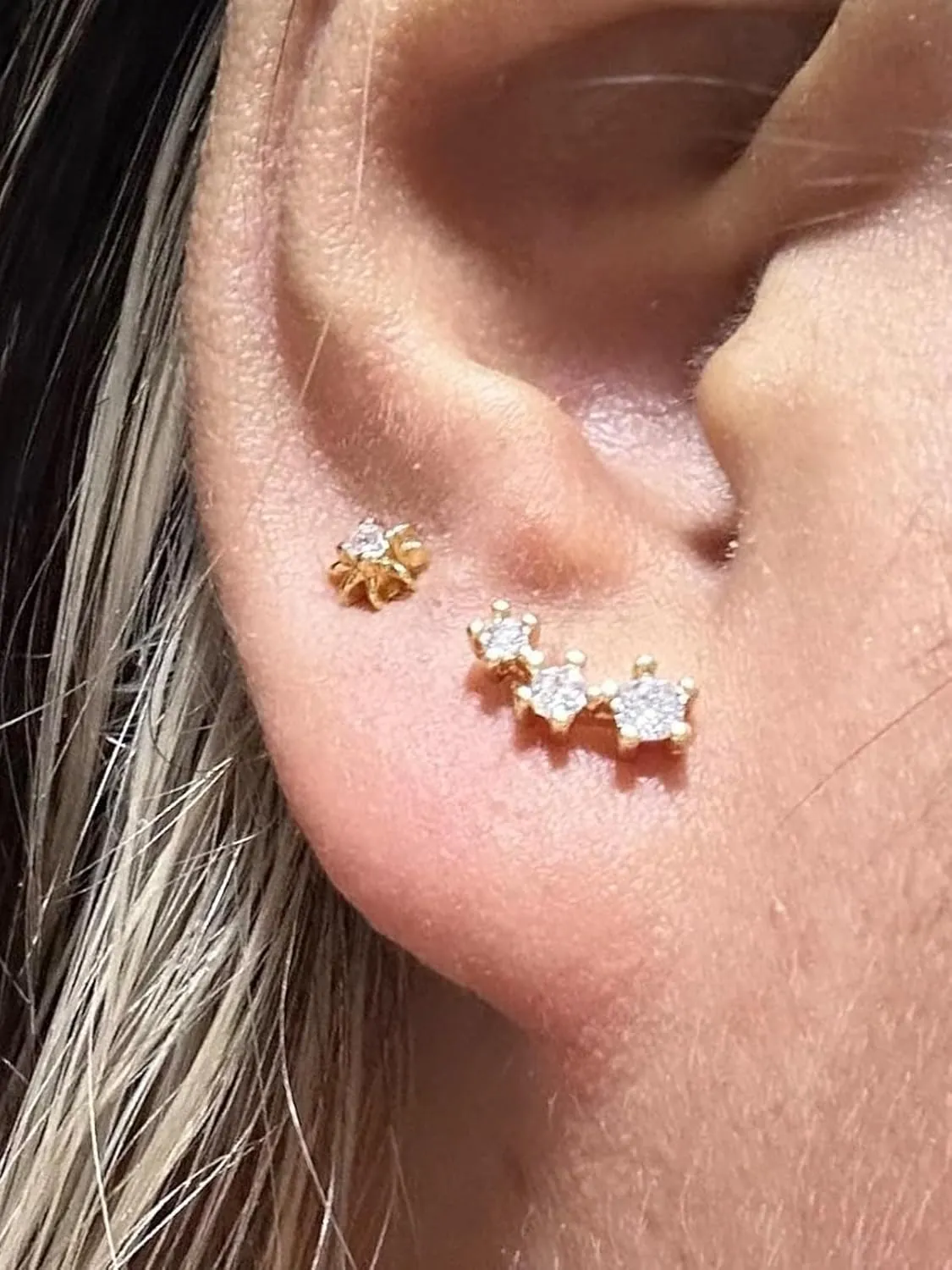 Longita Cartilage Earring Flat Back Cartilage Earrings for Women Silver Gold Helix Piercing Jewelry Tragus Earrings Threadless Flatback Screw Back Earrings 16g 20g Cartilage Hoop Earring