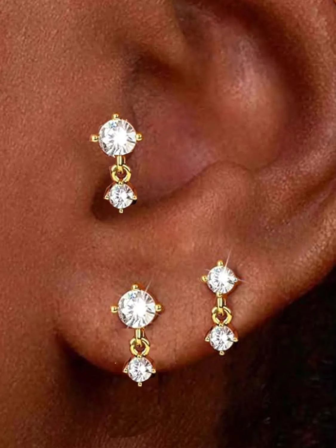 Longita Cartilage Earring Flat Back Cartilage Earrings for Women Silver Gold Helix Piercing Jewelry Tragus Earrings Threadless Flatback Screw Back Earrings 16g 20g Cartilage Hoop Earring