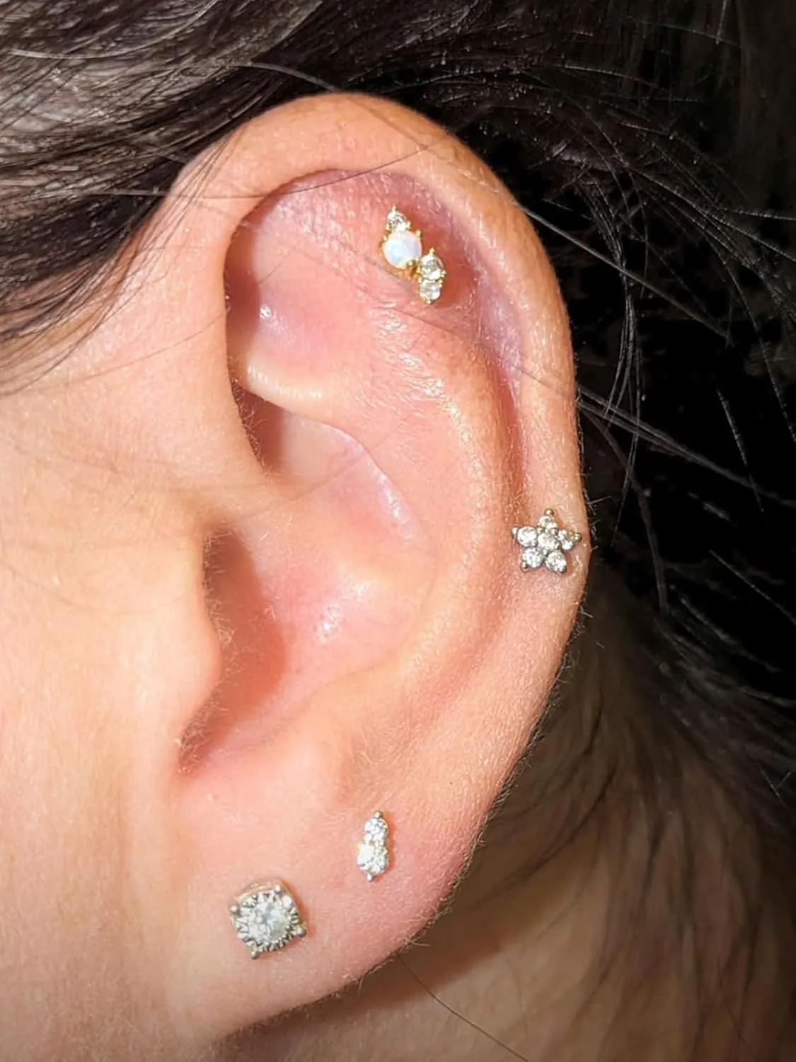 Longita Cartilage Earring Flat Back Cartilage Earrings for Women Silver Gold Helix Piercing Jewelry Tragus Earrings Threadless Flatback Screw Back Earrings 16g 20g Cartilage Hoop Earring