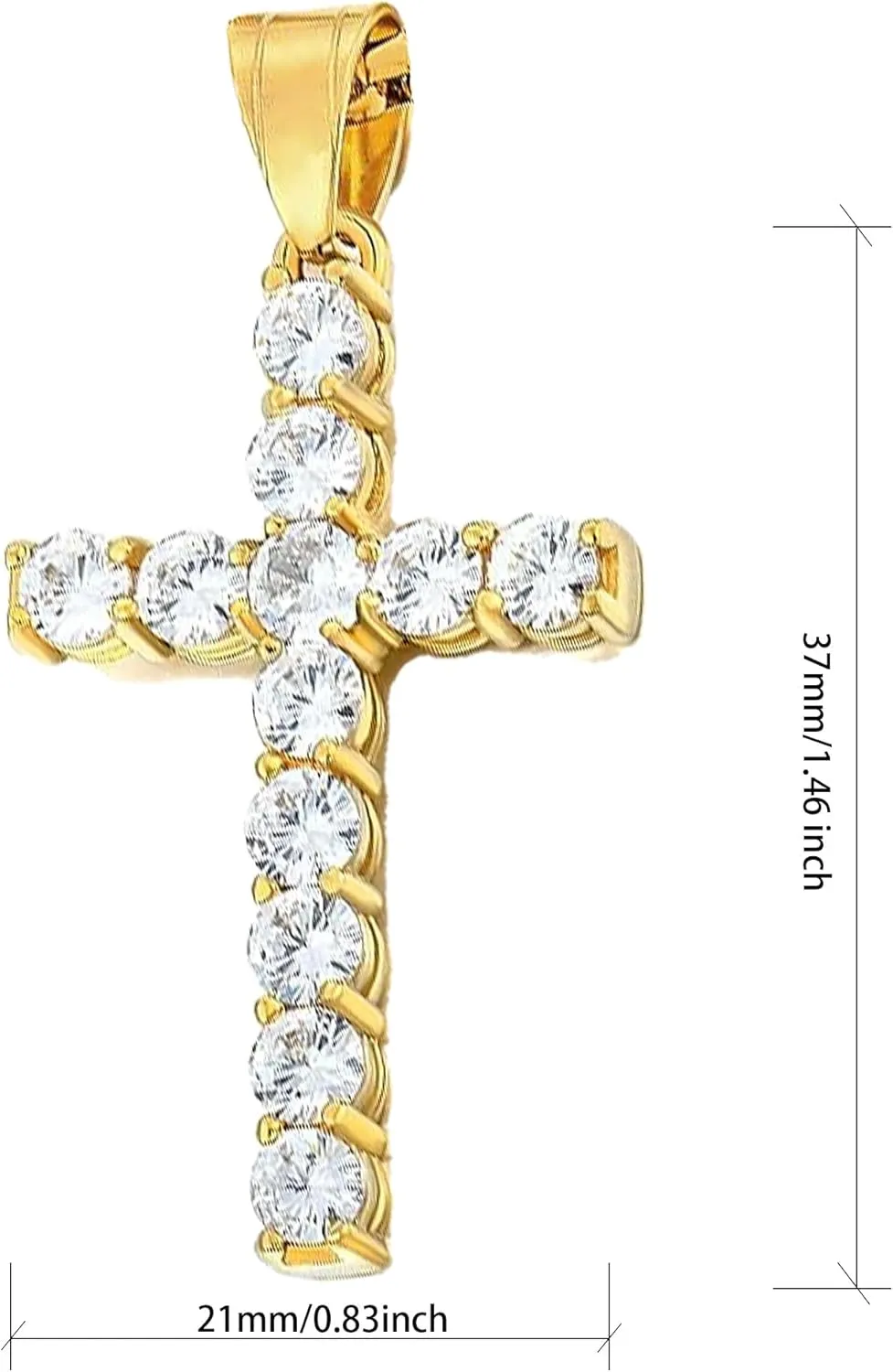 LOVOMEY Elegant Diamond Cross Necklace Set - Dainty 18K Gold Pendant With AAAA Cubic Zirconia, 2 Chains and 1 Pair of Cross Earrings