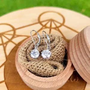 Luxury Moissanite dangle earrings 1.2 carats. Platinum Plated Silver. Sparkling beautiful large stone earrings. Healing crystals jewelry luxury diamond earrings