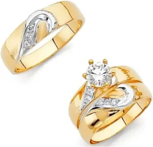 Matching Promise Rings for Couples Forever Wedding Bands Sets for Him and Her Heart Rings