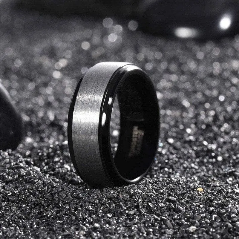 Men's 8mm Brushed Tungsten Wedding Band