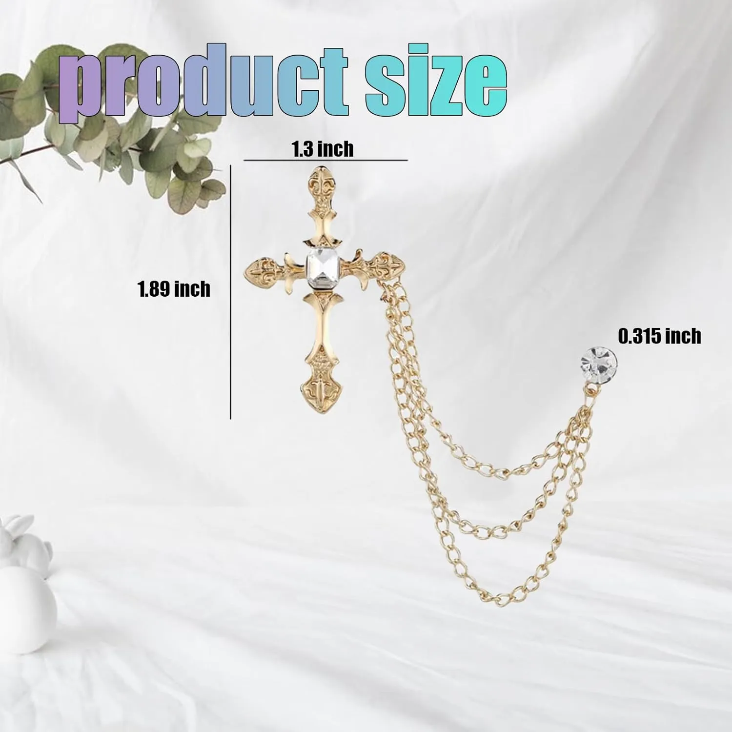 Men's Brooch Pin Set with Chain (2PCS)  Zinc Alloy Suit Lapel Pins for Men, Stylish Brooches for Tuxedo, Jacket, Wedding, Party, Prom, Gentleman Accessories