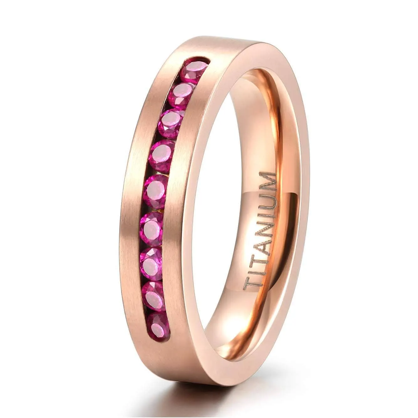 Men's Created Diamond 8mm Titanium Wedding Band