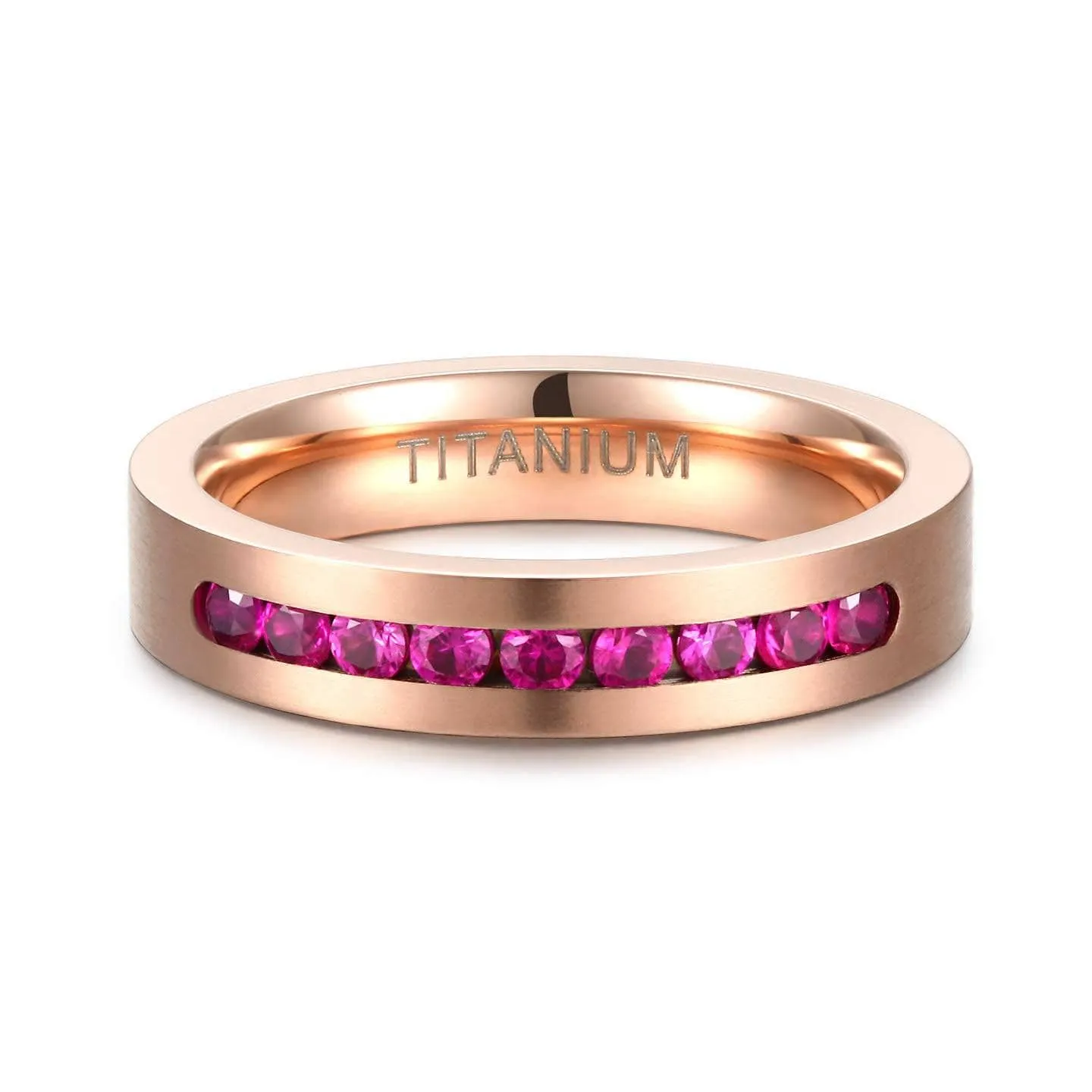 Men's Created Diamond 8mm Titanium Wedding Band