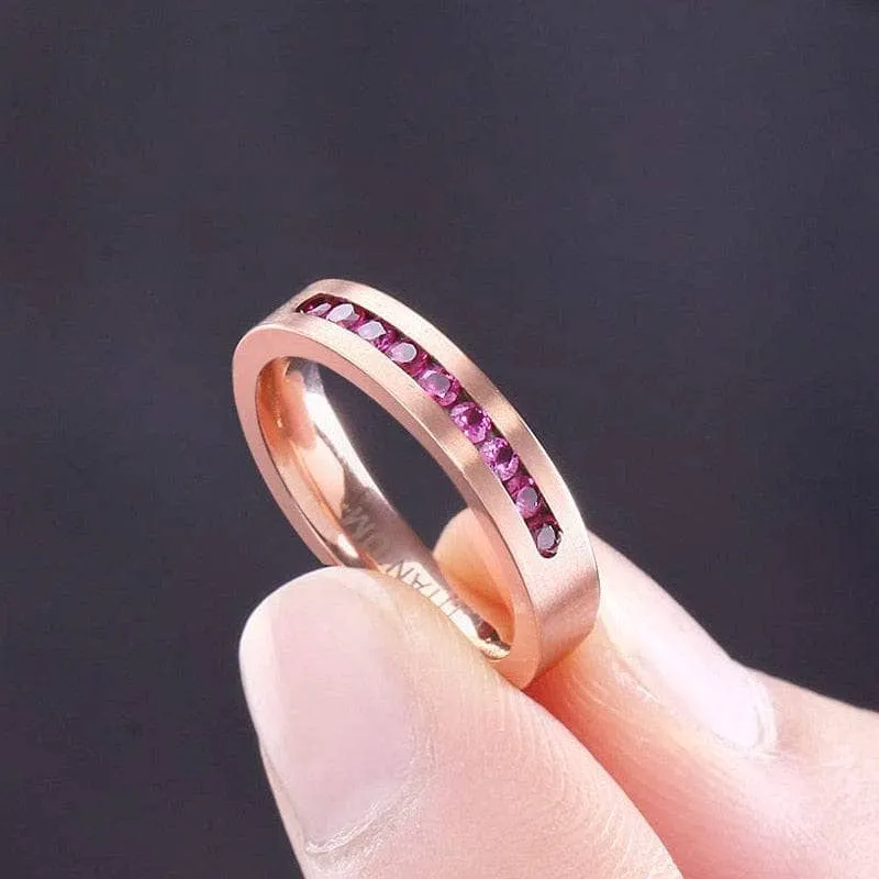 Men's Created Diamond 8mm Titanium Wedding Band