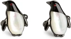 Mens Darwin Penguin Cufflinks- Black/White
